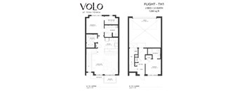 2 bedroom 2 bathrooms floor plan Dat Volo at Texa Tonka Apartments, St Louis Park, MN, 55426