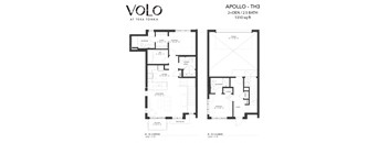 2 bedroom 2 bathrooms floor plan Fat Volo at Texa Tonka, St Louis Park, 55426