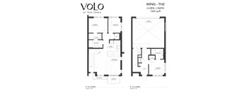 2 bedroom 2 bathrooms floor plan G at Volo at Texa Tonka Apartments, St Louis Park, Minnesota