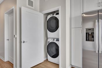 a washer and dryer in a laundry room
