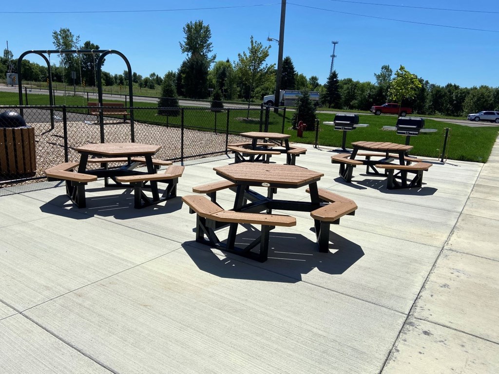 patio with grilling stations