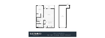 A floor plan for a Wildwood Lakeville property shows a bedroom, bathroom, and garage.