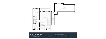 A floor plan for a property called The Kodiaq shows a bedroom, a bathroom, and a garage.
