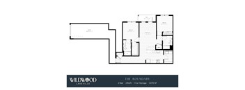 A floor plan for a Wildwood Lakeville property shows a 2 bedroom, 2 bathroom home with a 1,070 square foot garage.