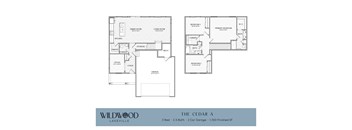 A floor plan for a home with three bedrooms and two bathrooms.