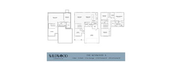 A floor plan for a home with four bedrooms and a garage.