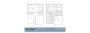 A floor plan for a home with a family room, two bedrooms, a garage, and a finished basement.