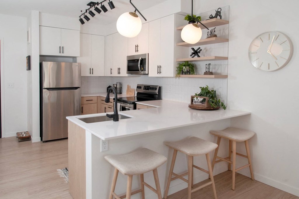 Gourmet Kitchen With Island at CityLine Apartments, Minneapolis, MN, 55406