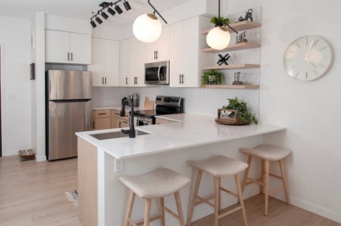 Gourmet Kitchen With Island at CityLine Apartments, Minneapolis, MN, 55406