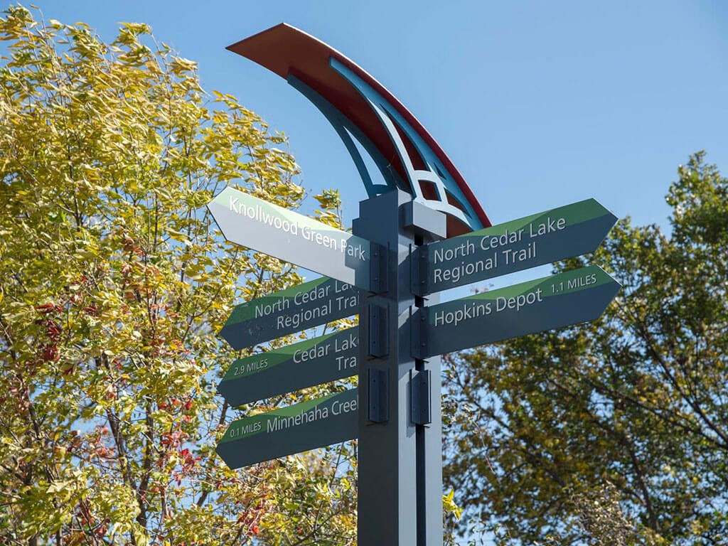 cedar lake trails directional at Urban Park I and II Apartments, St Louis Park, MN, 55426