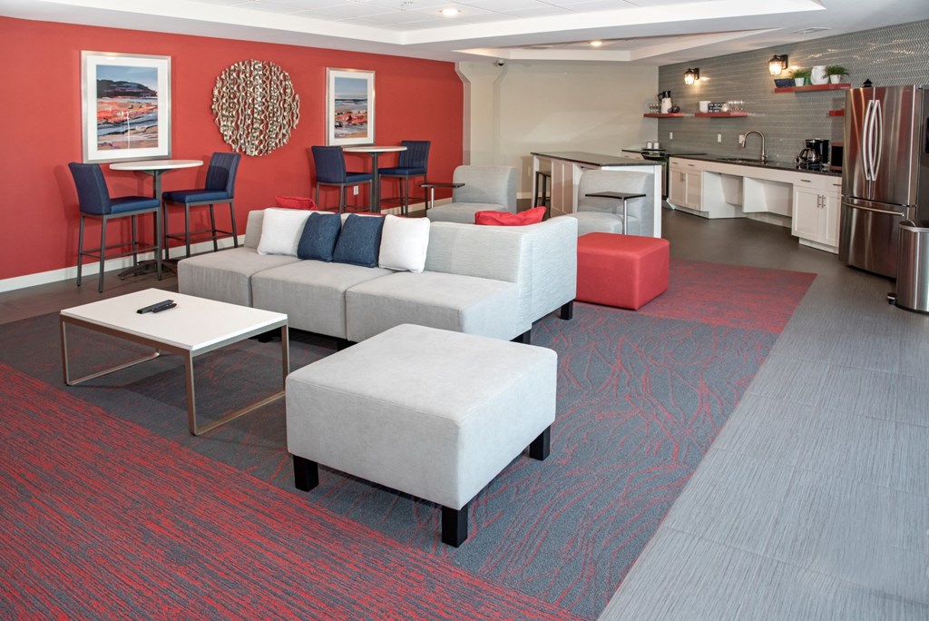 Community room coffee lounge at Lake Jonathan Flats, Chaska, 55318