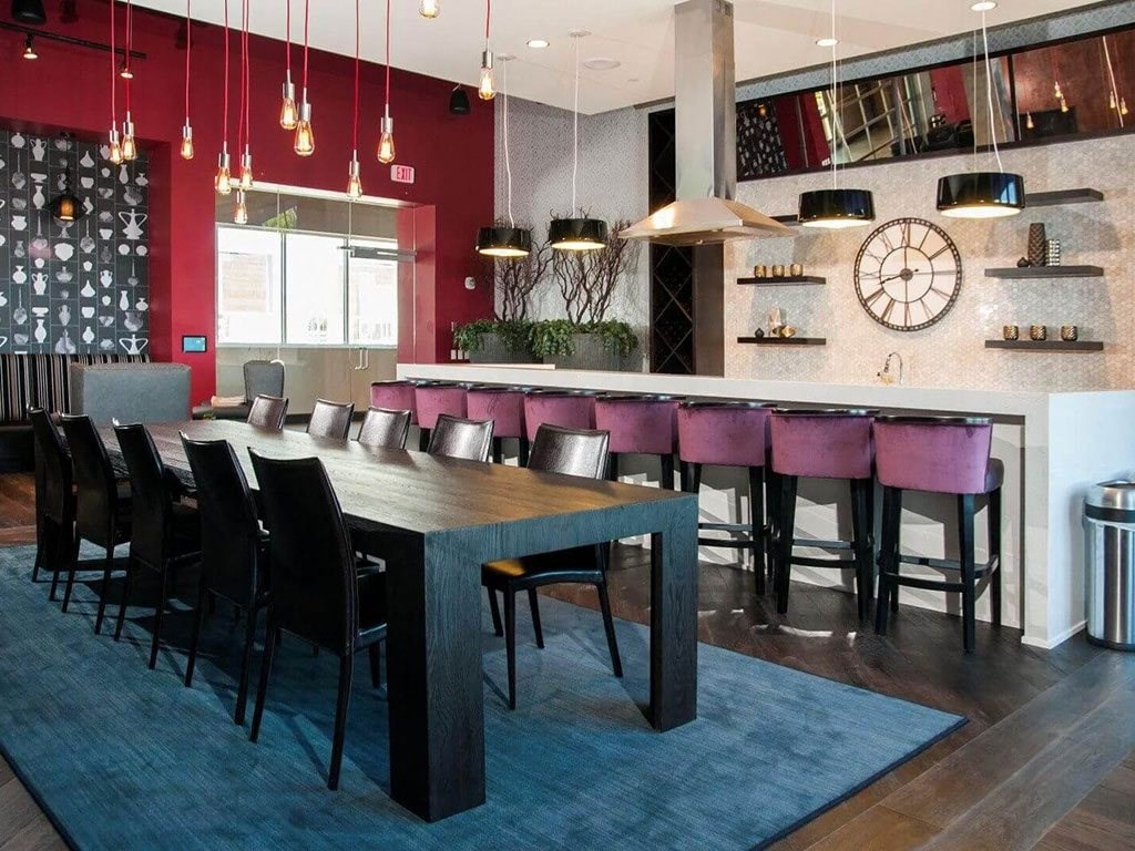 Clubroom Featuring Kitchen And Gathering Nooks at Custom House, St. Paul