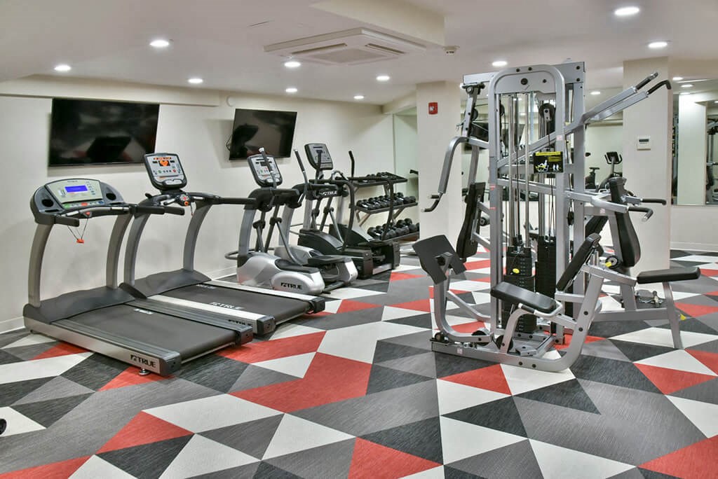 Fitness center With Equipment at Eagan Place Apartments, Eagan, MN