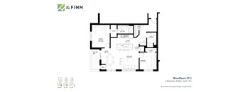 2 bedroom 2 bathroom Floor plan G at The Finn Apartments, Minnesota, 55116