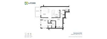 2 bedroom 2 bathroom Floor plan B  at The Finn Apartments, St. Paul, 55116