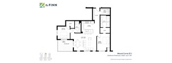 2 bedroom 2 bathroom Floor plan D  at The Finn Apartments, St. Paul