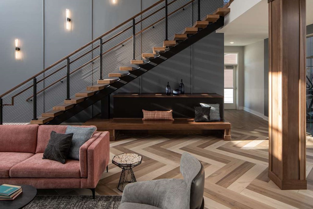 Clubroom With Stairs at The Edison at Maple Grove, Maple Grove, MN