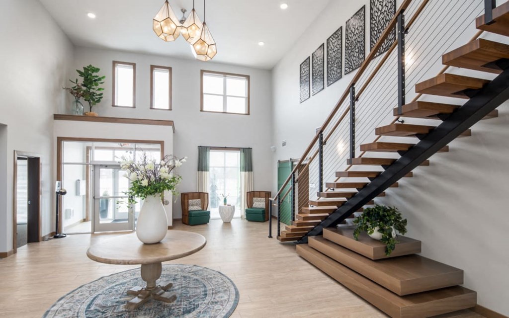 Clubhouse With Stairs at The Edison at Rice Creek I and II, Minnesota