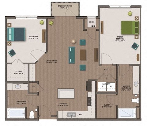Tesla III Floor Plan at The Edison at Rice Creek I and II, Shoreview