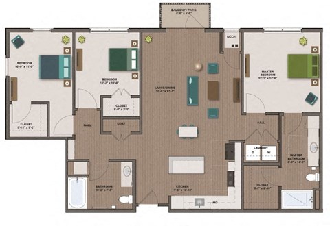 Wright Floor Plan at The Edison at Rice Creek I and II, Shoreview, MN 55126