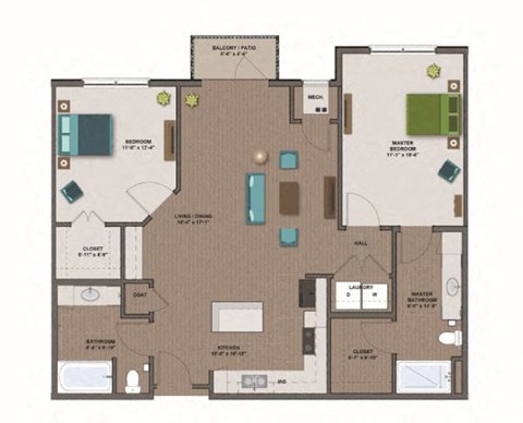 Tesla II Floor Plan at The Edison at Woodbury, Woodbury, 55129
