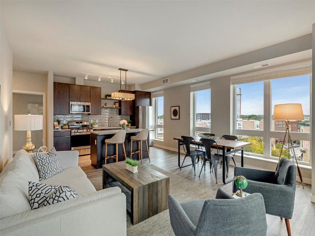 Living And Kitchen at The M on Hennepin, Minneapolis, Minnesota