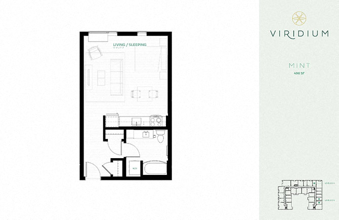 Mint Floor Plan at Viridium Apartments, Minnesota, 55401