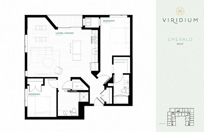 Viridium Floor Plan at Viridium Apartments, Minneapolis, 55401