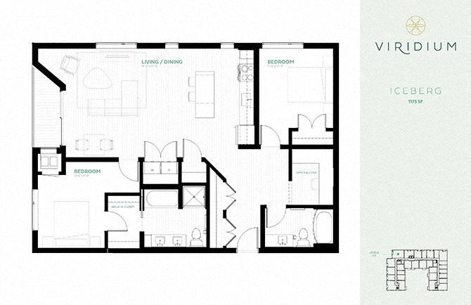 Iceberg Floor Plan at Viridium Apartments, Minnesota, 55401