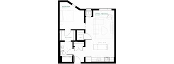 Arctic Floor Plan at Viridium Apartments, Minneapolis, 55401