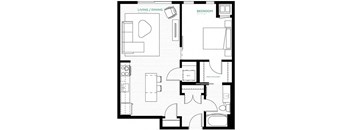 Denim Floor Plan at Viridium Apartments, Minneapolis, MN 55401 