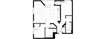 Emerald Floor Plan at Viridium Apartments, Minneapolis, MN 55401