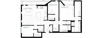 Indigo Floor Plan at Viridium Apartments, Minnesota, 55401