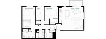 Malibu Floor Plan at Viridium Apartments, Minneapolis