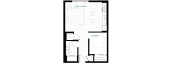 Midnight Floor Plan at Viridium Apartments, Minneapolis, MN 