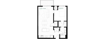 Turquoise Floor Plan at Viridium Apartments, Minneapolis, 55401