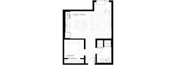 Verde Floor Plan at Viridium Apartments, Minneapolis, MN 55401 