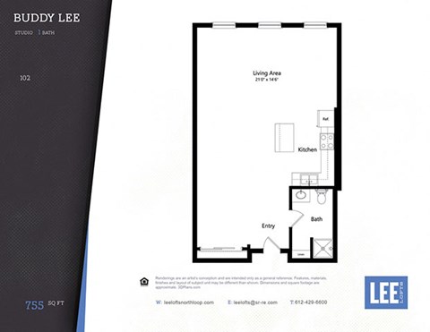 Buddy Floor Plan at Lee Lofts, Minneapolis