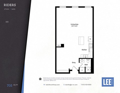 Riders Floor Plan at Lee Lofts, Minnesota, 55401