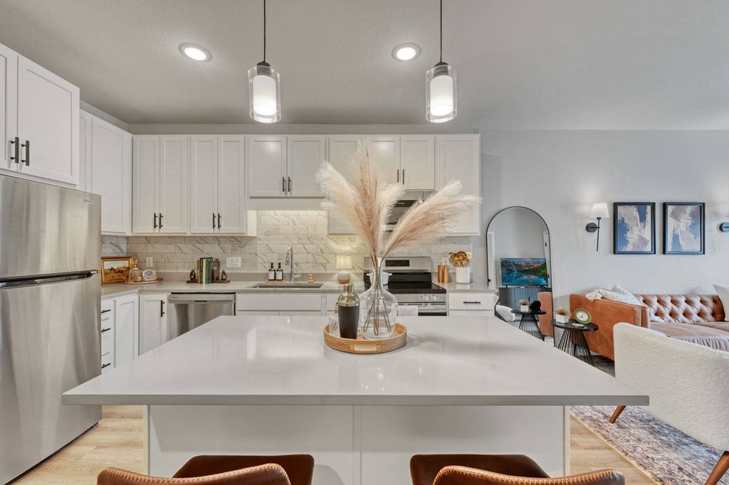 Kitchen along with dinning room at Lochner Apartments, Minnesota, 55110