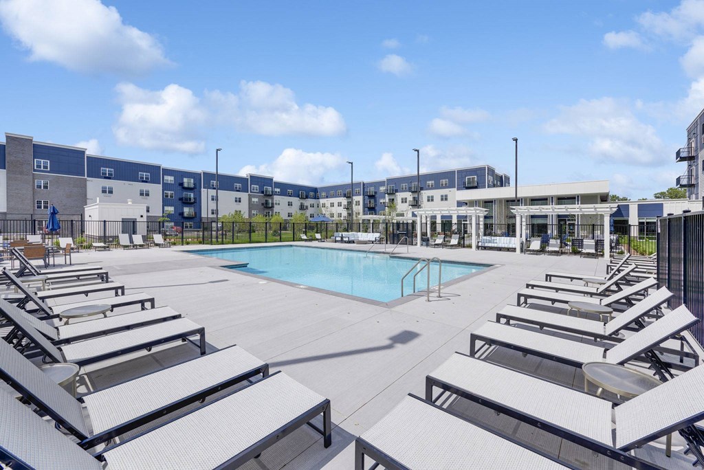 Pool area at Lochner Apartments, Minnesota