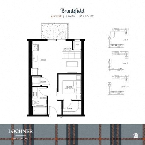 1Bed 1Bath at Lochner Apartments, MN, 55110