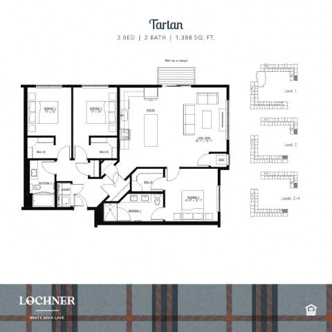 3Bed 2Bath at Lochner Apartments, White Bear Lake, MN,  55110