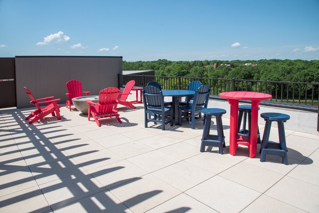Rooftop Deck with Multi-Seating Groups at Lake Jonathan Flats, Minnesota