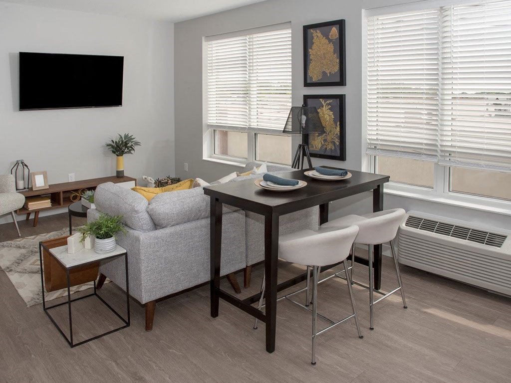 UPII foley alcove floor plan - living area at Urban Park I and II Apartments, St Louis Park, 55426