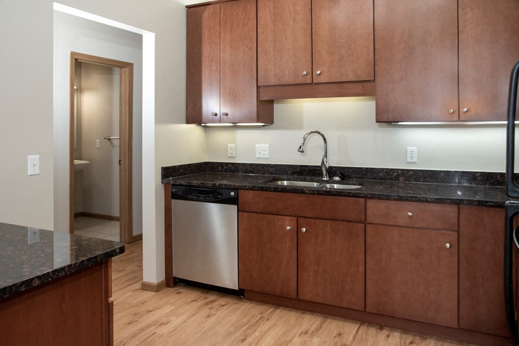 Tons of cabinet space and under cabinet lighting