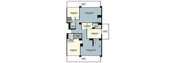 a floor plan of a two story house with a bedroom and a living room