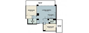 a floor plan of a house with a bedroom and a living room