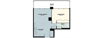 the floor plan of a small house with a loft