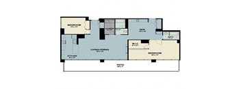 a floor plan of a bedroom floor plan with bedrooms and a living room